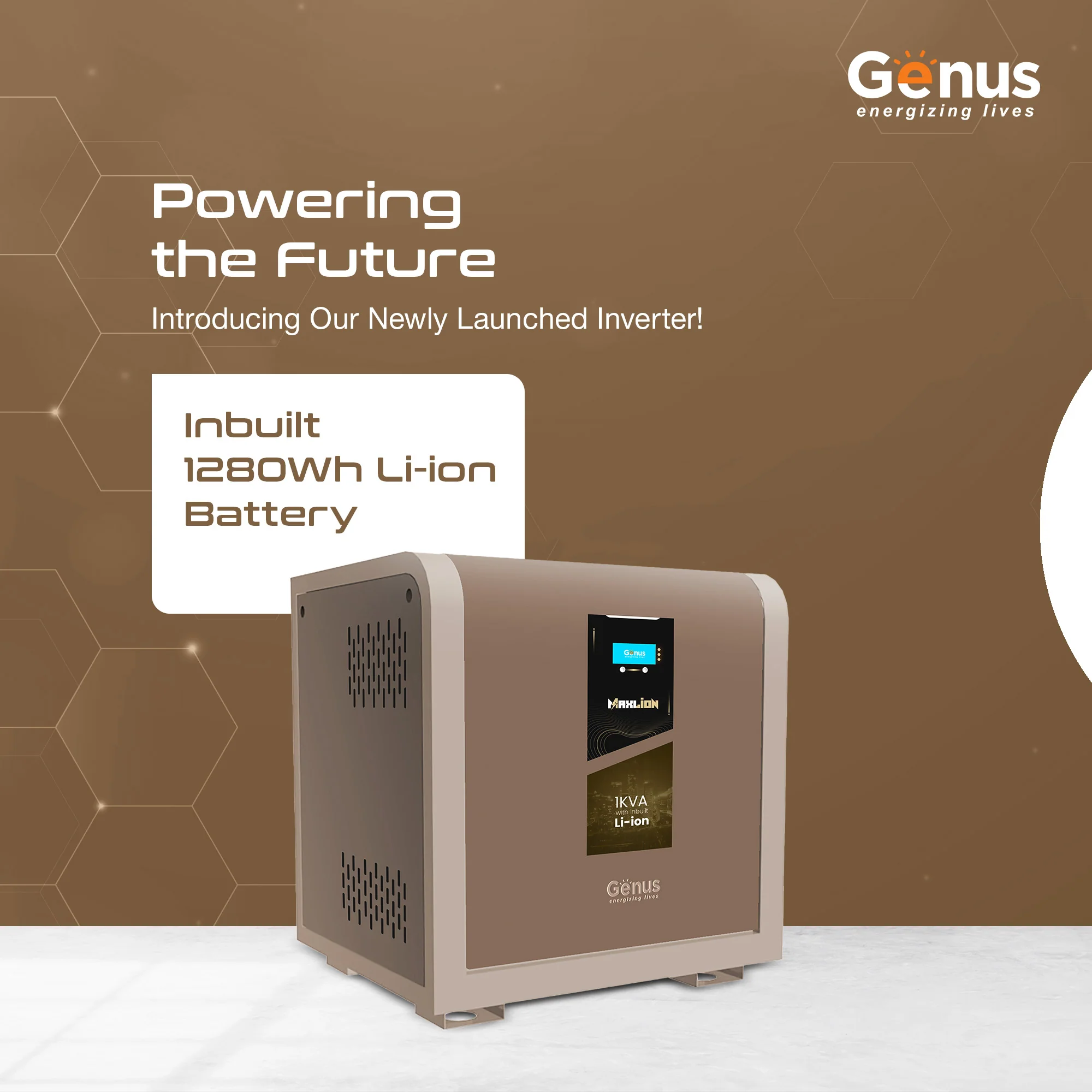 Genus Maxillion 1000VA Pure Sinewave Lithium Inverter Battery